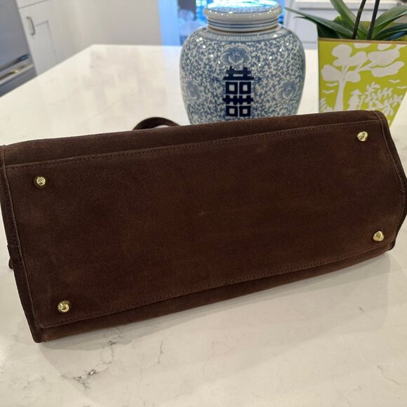 Suie Valentini Suede Leather Bag / Similar to The Row's Soft Margaux 15 bag - Picture 2 of 10